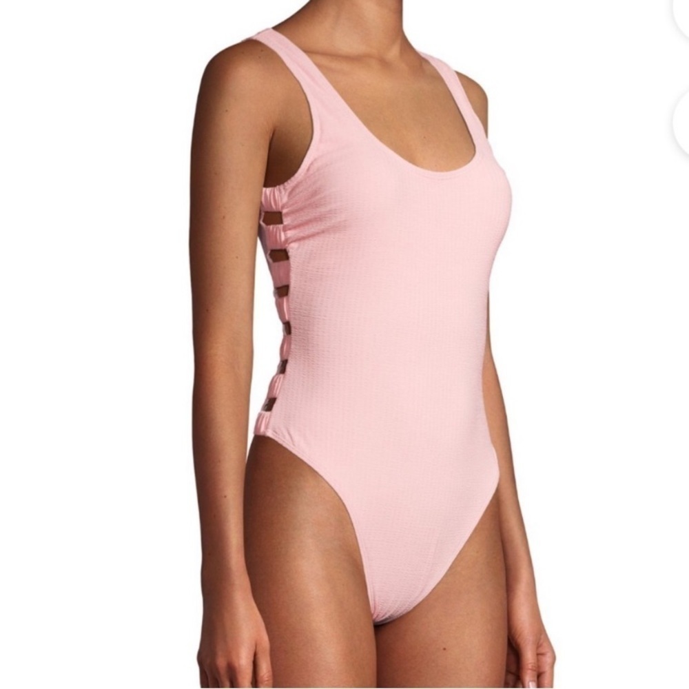 NWT Juicy Couture One Piece Bikini in Coral Stripe